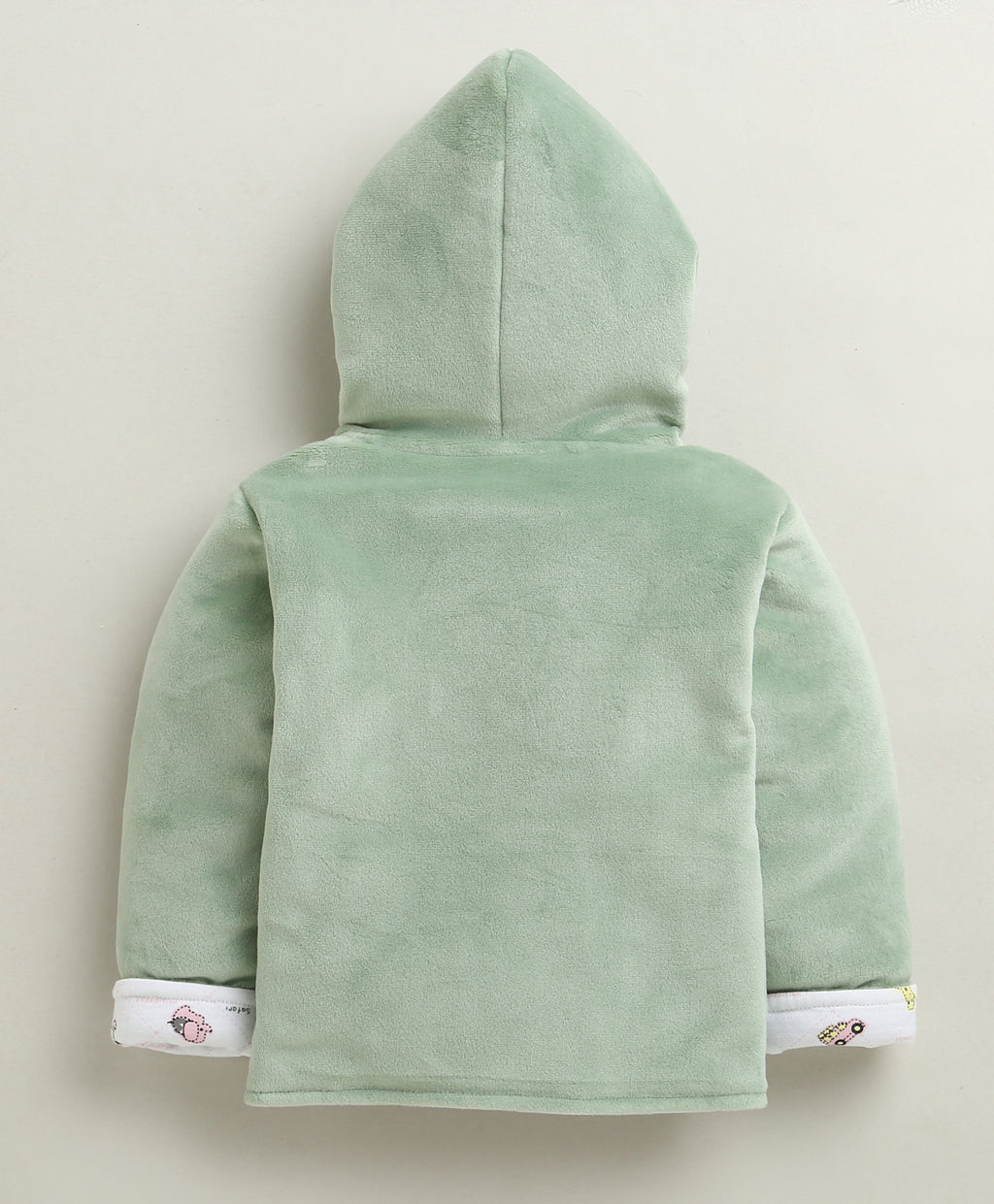 Bumzee Green & White Embroidered Winter Set, Full Sleeves, Cotton Blend