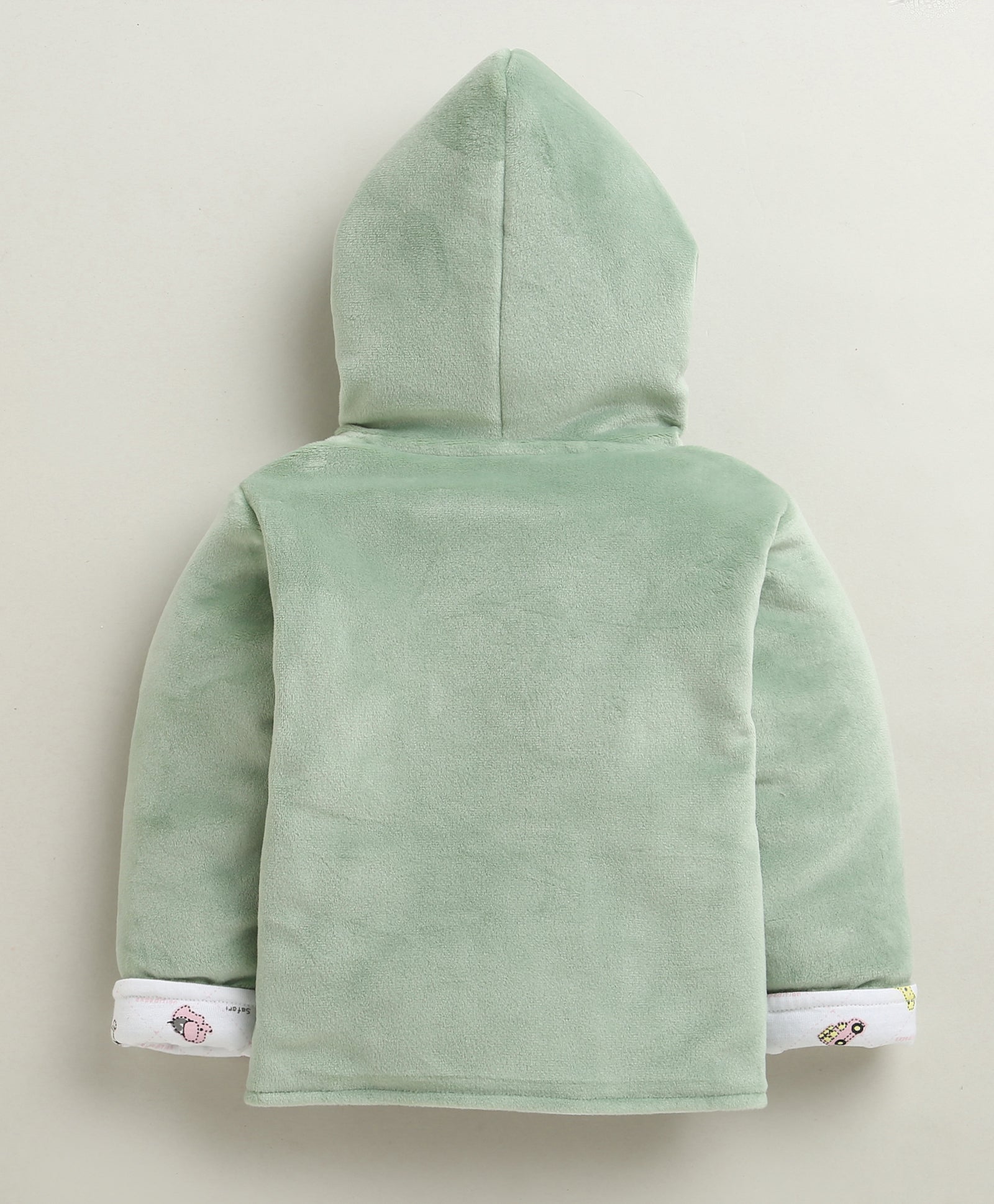 Green & White Boys Full Sleeves Cotton Blend Winter Wear Set