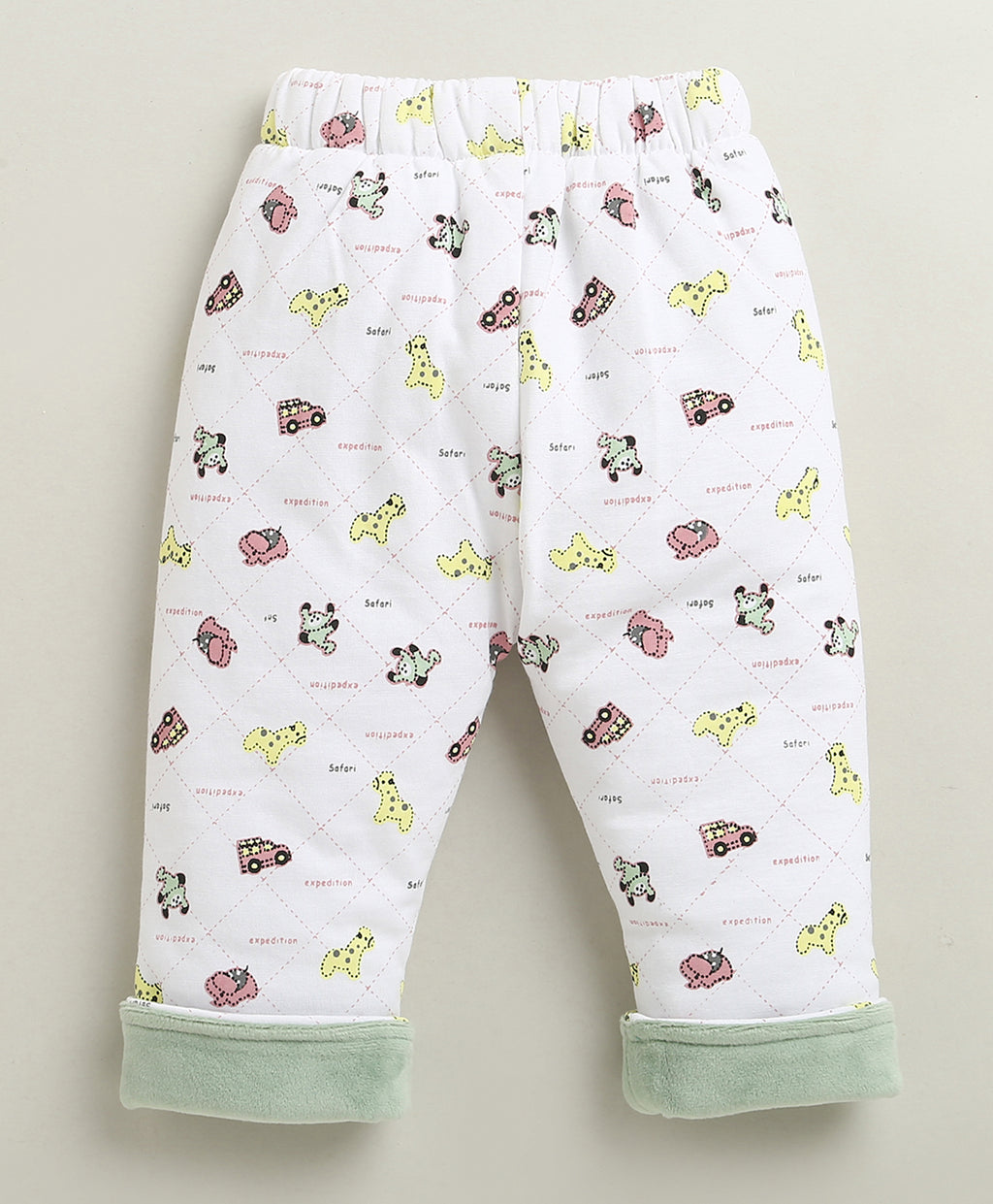 Bumzee Green & White Embroidered Winter Set, Full Sleeves, Cotton Blend