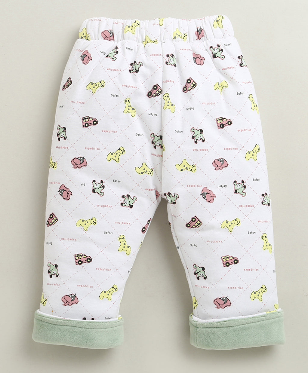 Bumzee Green & White Embroidered Winter Set, Full Sleeves, Cotton Blend