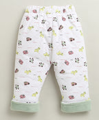 Bumzee Green & White Embroidered Winter Set, Full Sleeves, Cotton Blend