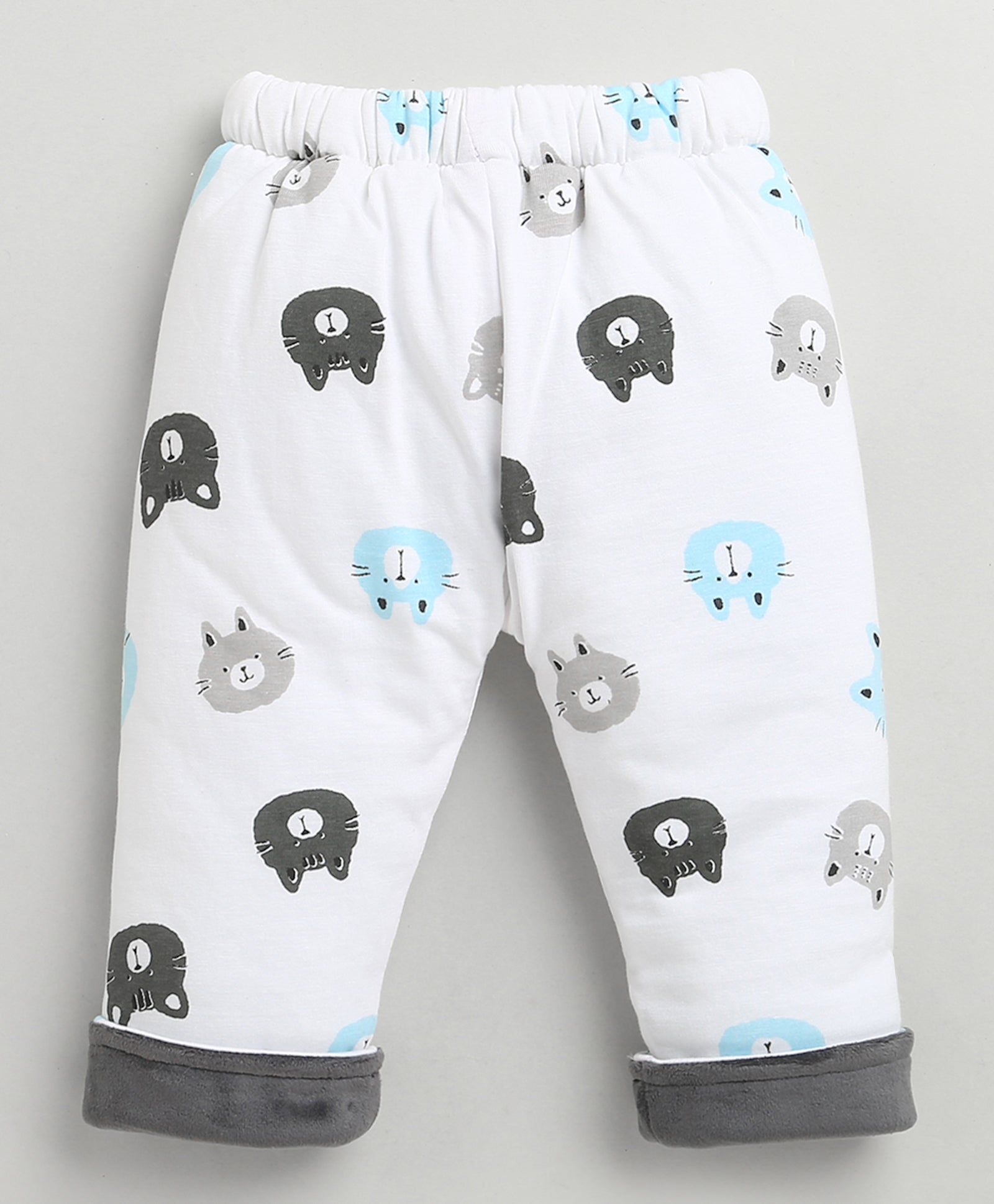 Grey & White Boys Full Sleeves Cotton Blend Winter Wear Set