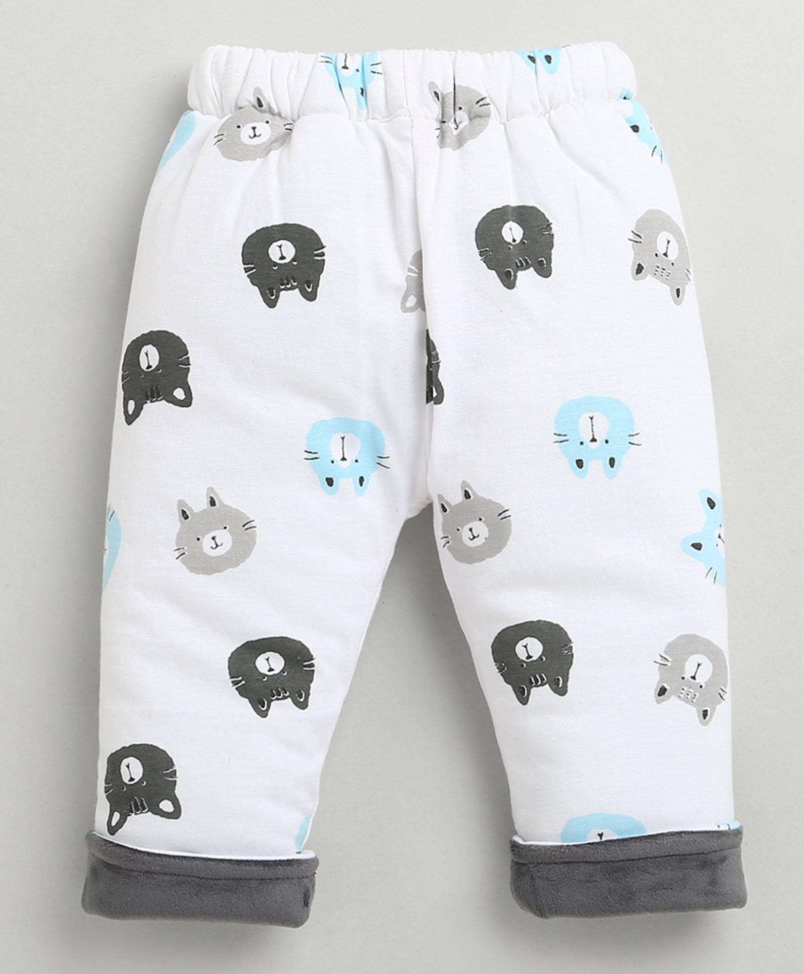 Grey & White Boys Full Sleeves Cotton Blend Winter Wear Set