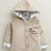 Beige & White Boys Full Sleeves Cotton Blend Winter Wear Set