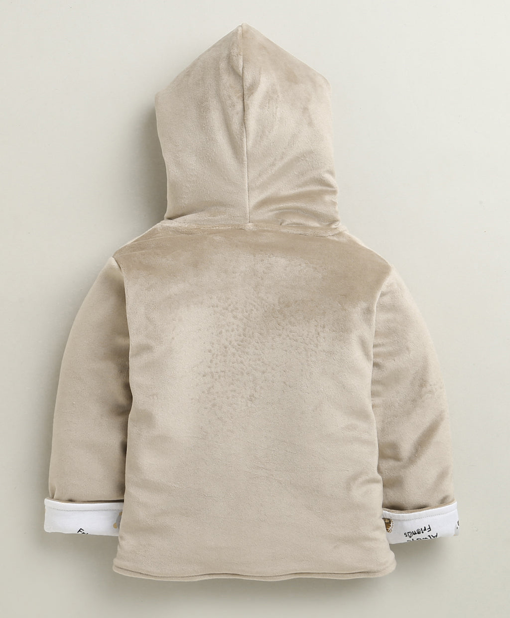 Bumzee Beige & White Embroidered Winter Set, Full Sleeves, Cotton Blend