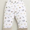 Beige & White Boys Full Sleeves Cotton Blend Winter Wear Set