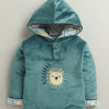 Teal Green Boys Full Sleeves Cotton Blend Winter Wear Set