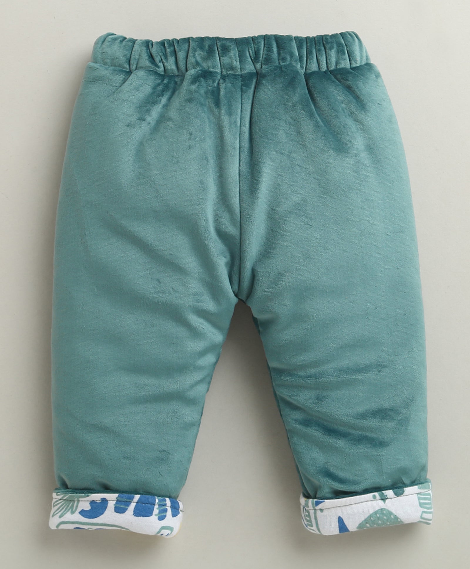 Teal Green Boys Full Sleeves Cotton Blend Winter Wear Set