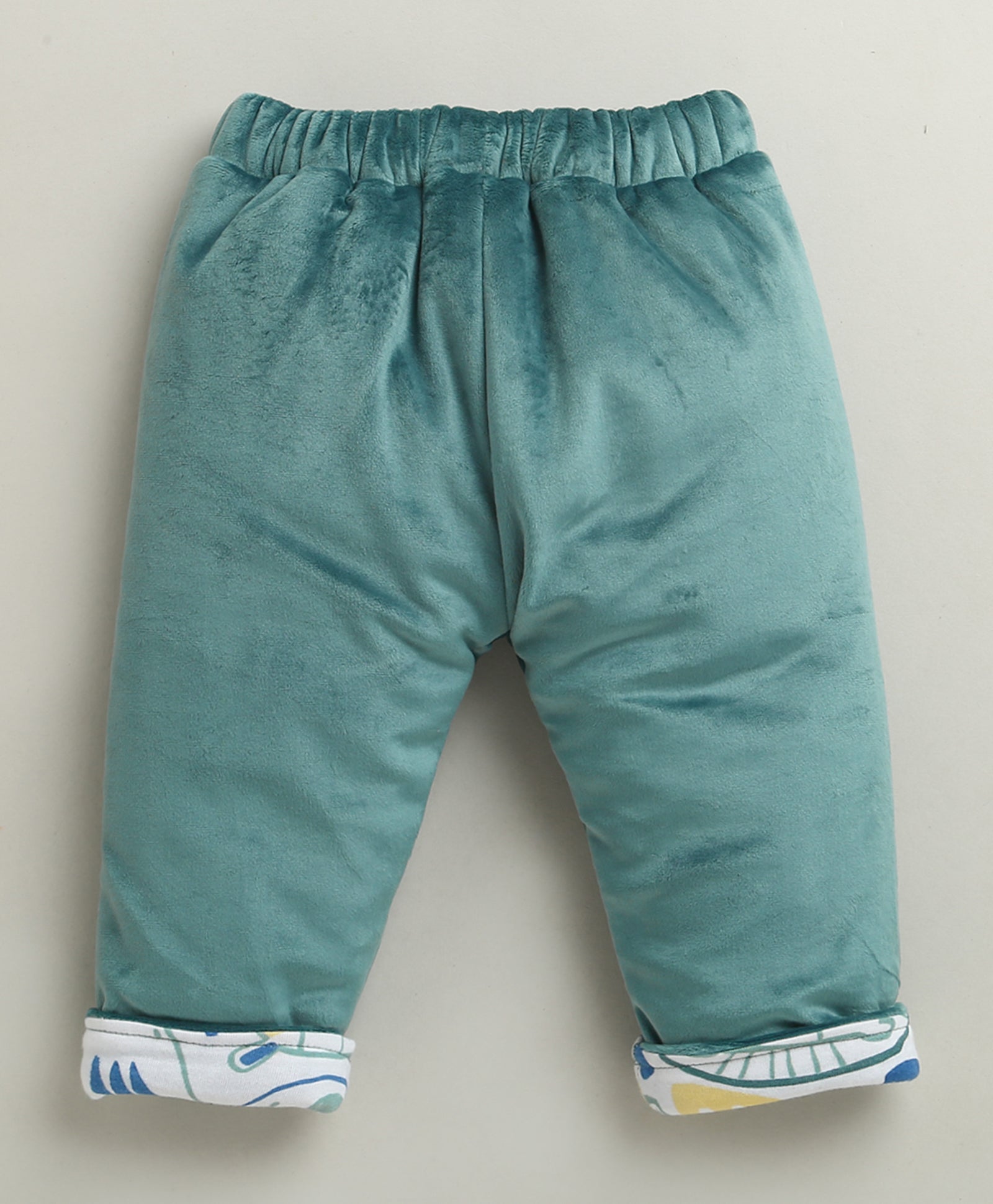 Teal Green Boys Full Sleeves Cotton Blend Winter Wear Set