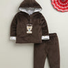 Brown Boys Full Sleeves Cotton Blend Winter Wear Set