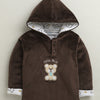 Brown Boys Full Sleeves Cotton Blend Winter Wear Set