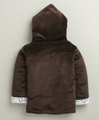 Bumzee Brown Embroidered Winter Set, Full Sleeves, Cotton Blend (Style Peb10731)
