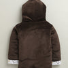 Brown Boys Full Sleeves Cotton Blend Winter Wear Set