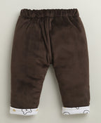 Bumzee Brown Embroidered Winter Set, Full Sleeves, Cotton Blend (Style Peb10731)