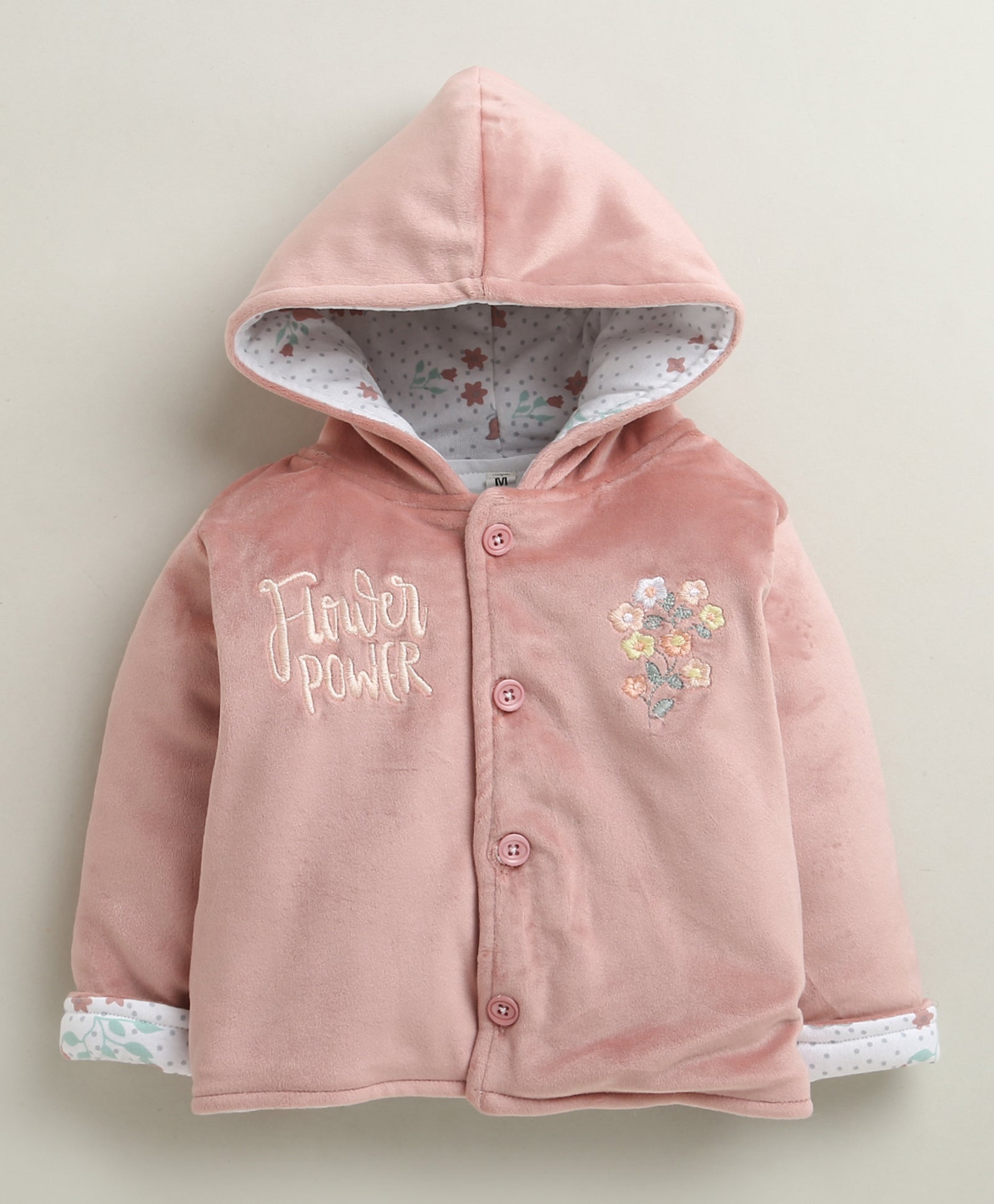 Peach Girls Full Sleeves Cotton Blend Winter Wear Set