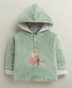 Bumzee Green Embroidered Winter Set, Full Sleeves, Cotton Blend