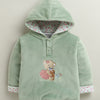 Green Girls Full Sleeves Cotton Blend Winter Wear Set