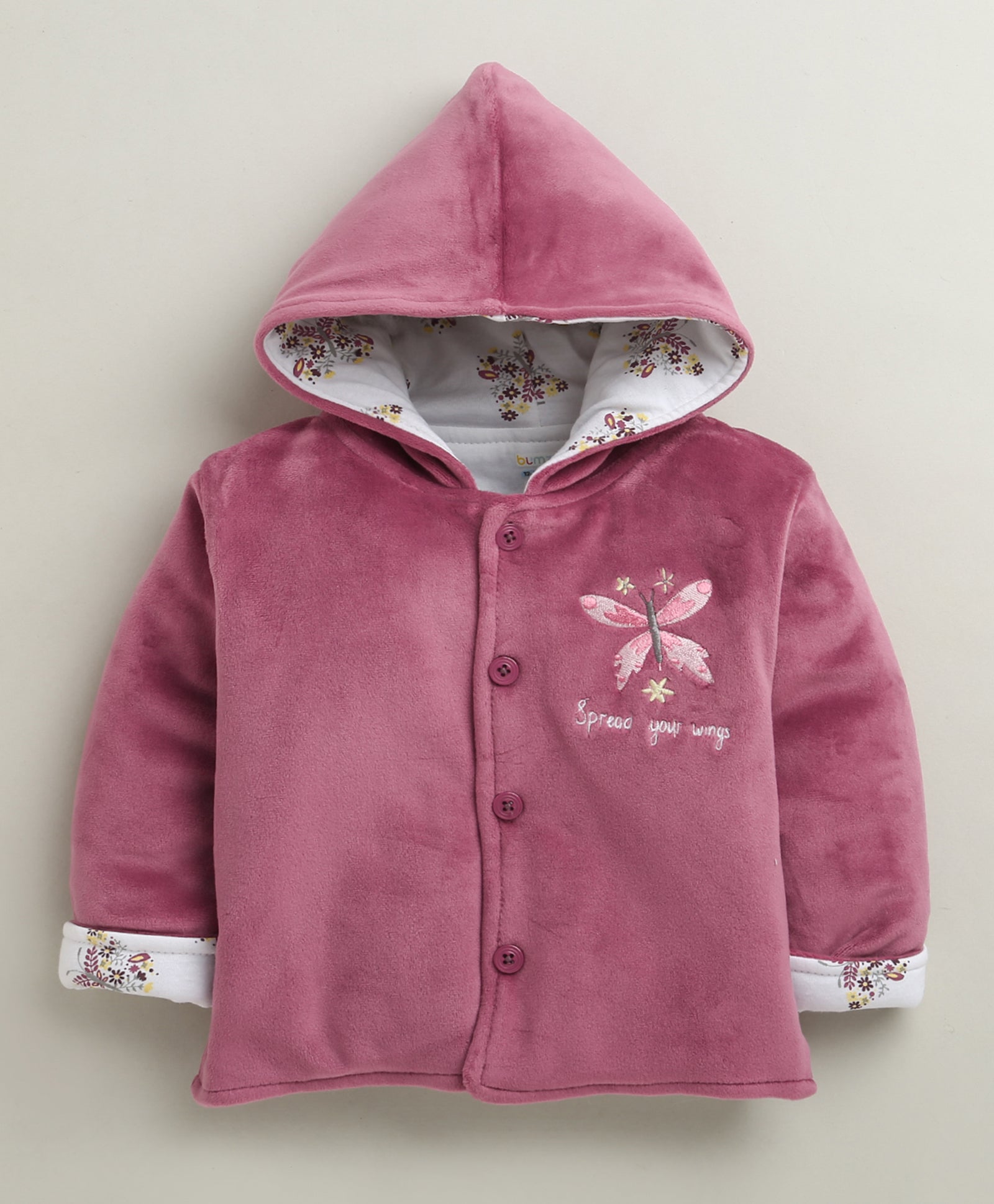 Mauve Girls Full Sleeves Cotton Blend Winter Wear Set