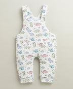 Bumzee White & Green Animal Print Romper, Full Sleeves