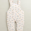 Cream & Sky Blue Boys Full Sleeves Poly Blend Dungaree Set / Romper