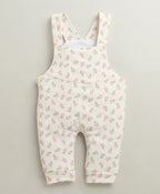 Bumzee Cream & Pink Floral Print Romper, Full Sleeves