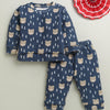 Navy Boys Full Sleeves Poly Blend Winter Wear Set