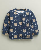 Bumzee Navy Animal Print Winter Set, Full Sleeves