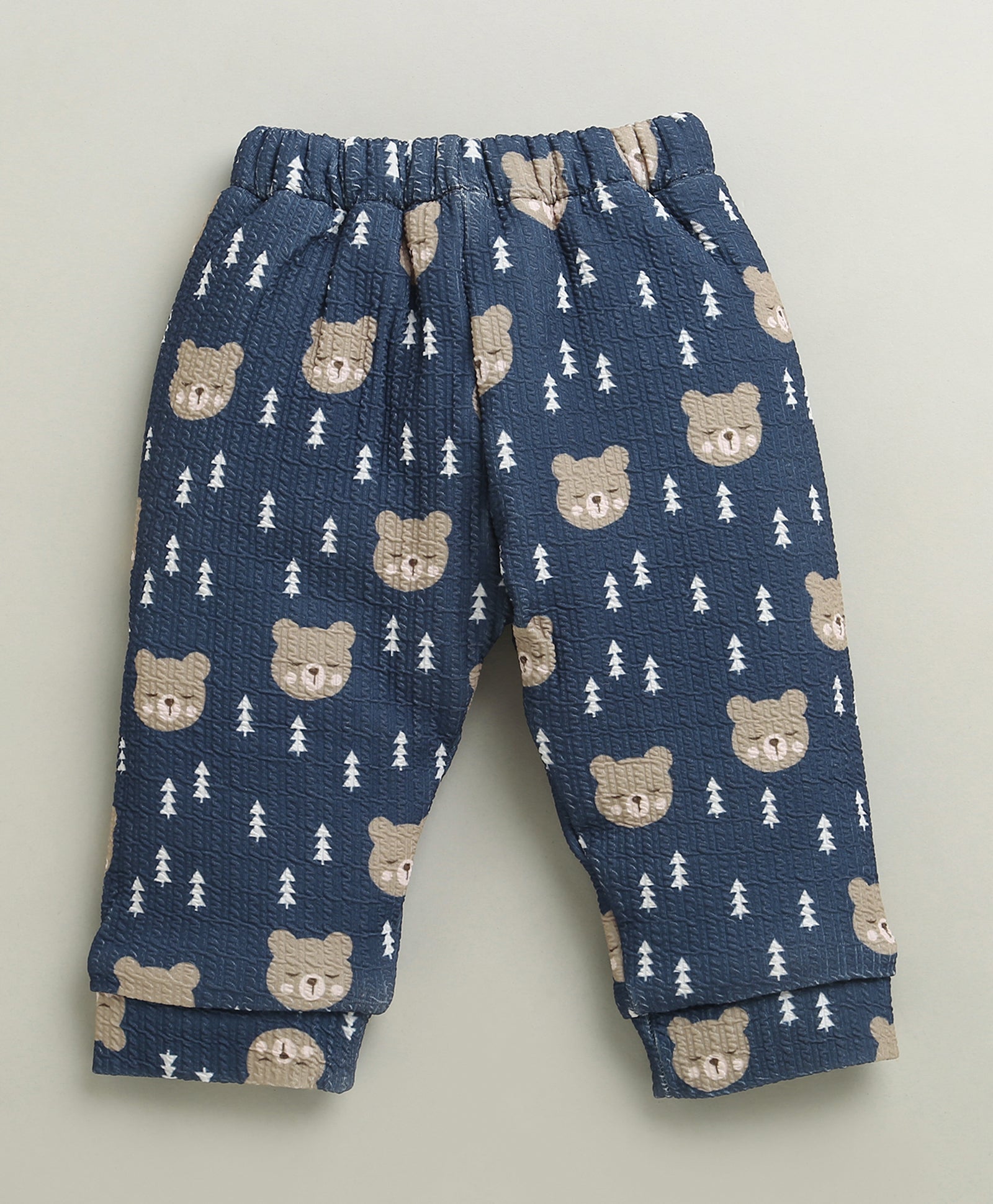 Navy Boys Full Sleeves Poly Blend Winter Wear Set
