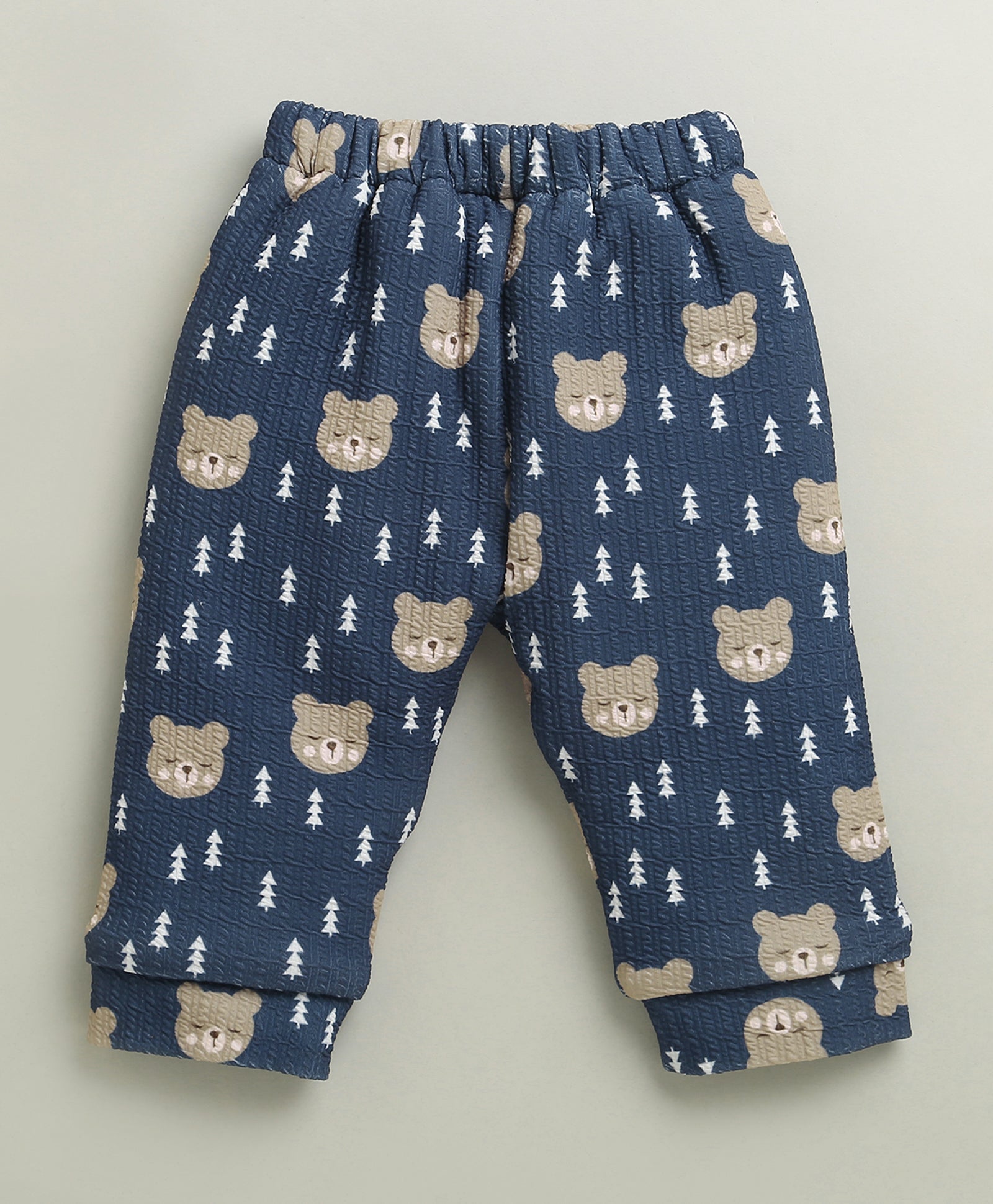 Navy Boys Full Sleeves Poly Blend Winter Wear Set