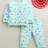 Mint Green Boys Full Sleeves Poly Blend Winter Wear Set
