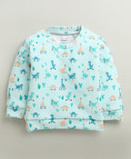 Bumzee Mint Green Animal Print Winter Set, Full Sleeves