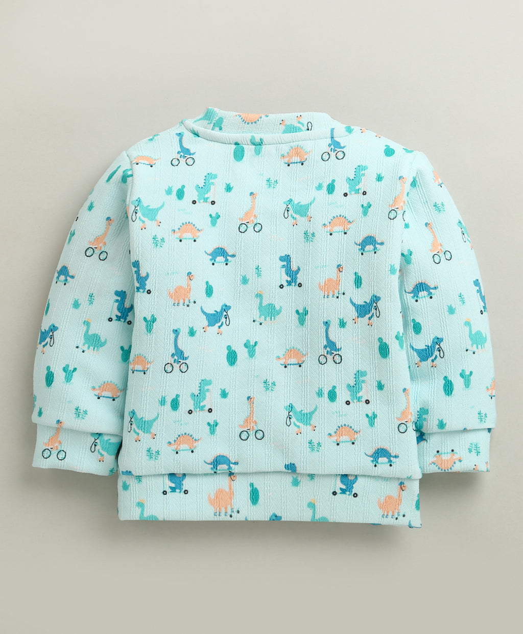 Bumzee Mint Green Animal Print Winter Set, Full Sleeves