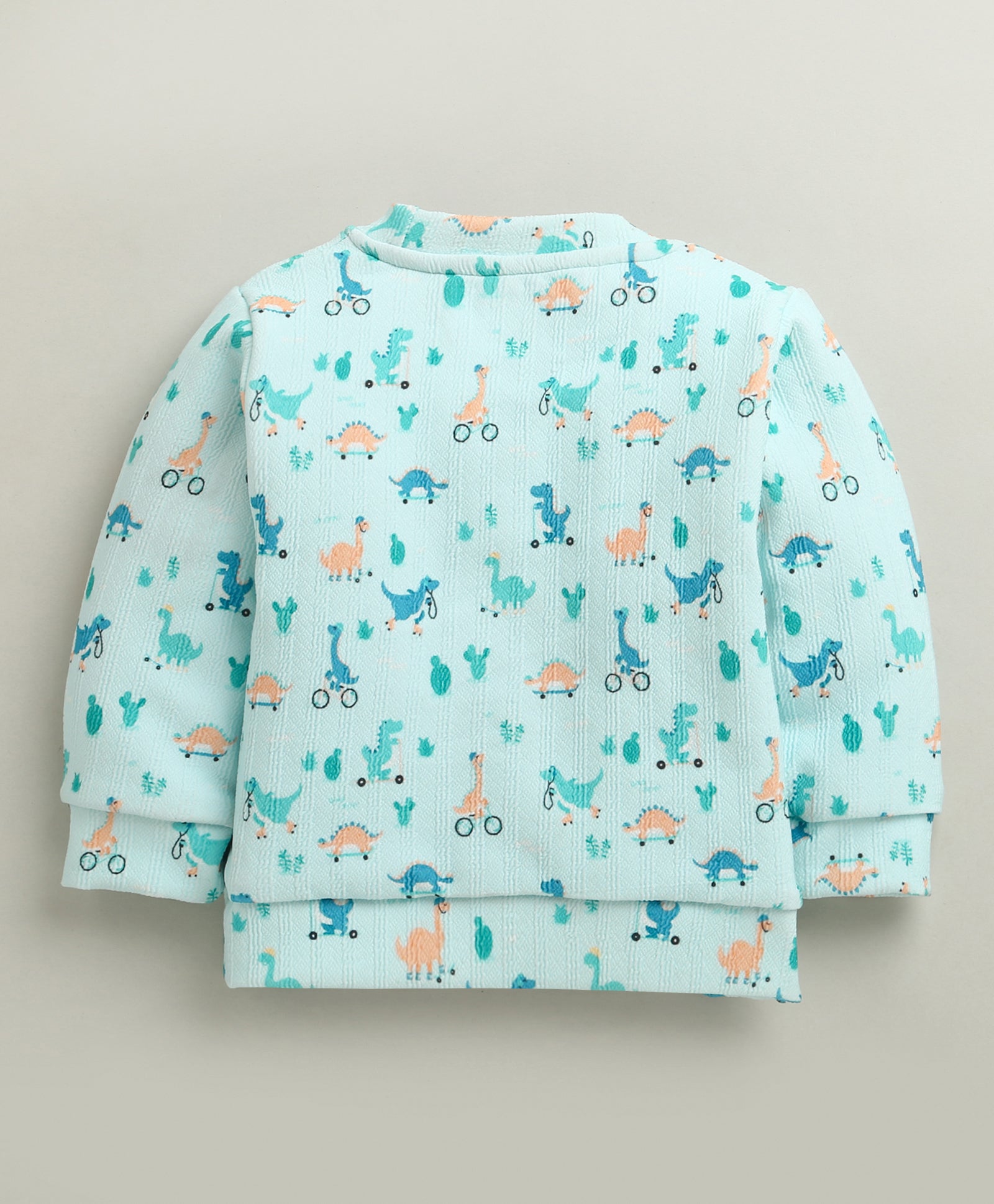 Mint Green Boys Full Sleeves Poly Blend Winter Wear Set