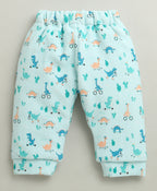 Bumzee Mint Green Animal Print Winter Set, Full Sleeves