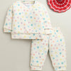Cream Girls Full Sleeves Poly Blend Winter Wear Set