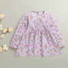 Lavender Girls Full Sleeves Poly Blend Frock / Dress