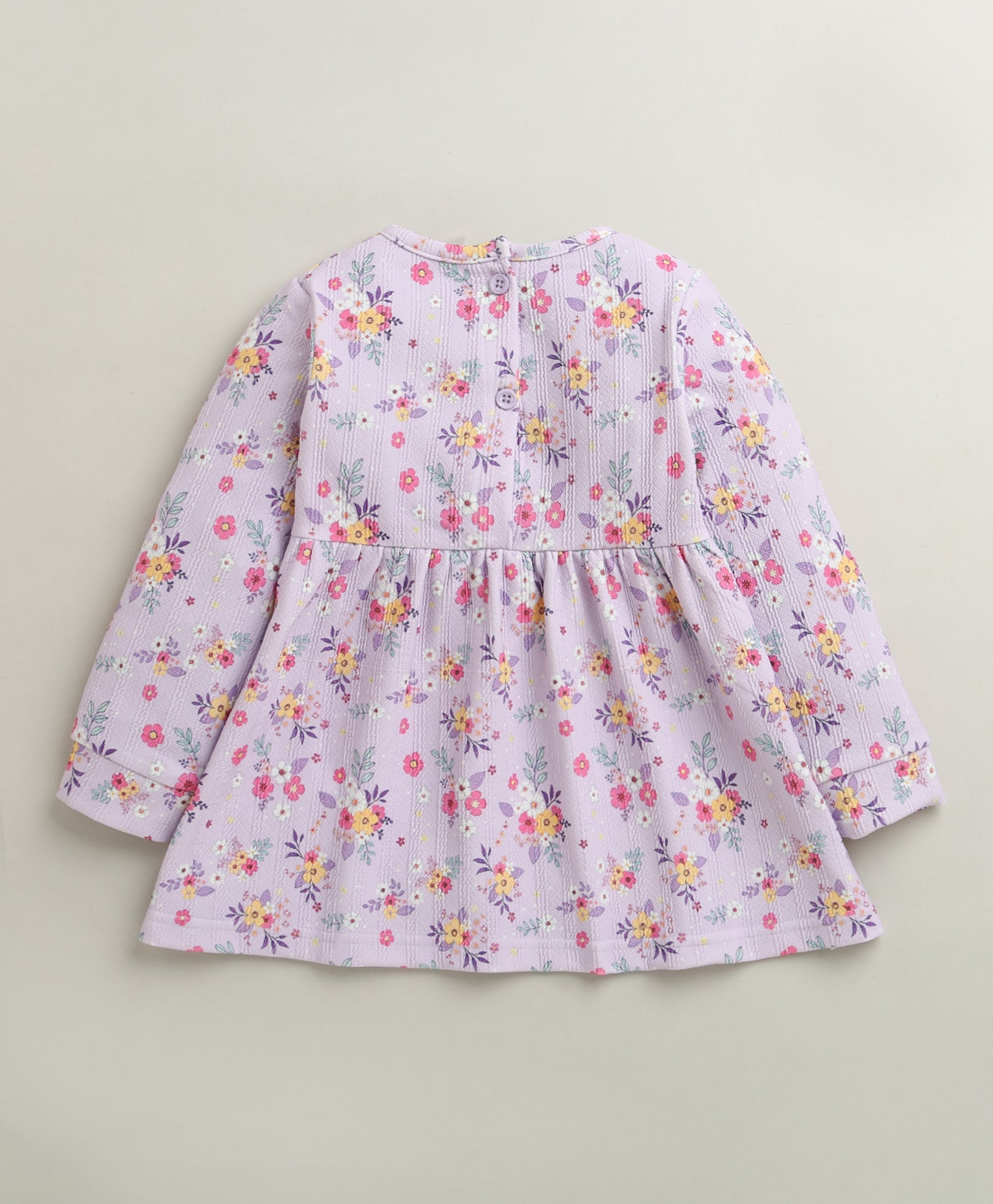 Lavender Girls Full Sleeves Poly Blend Frock / Dress