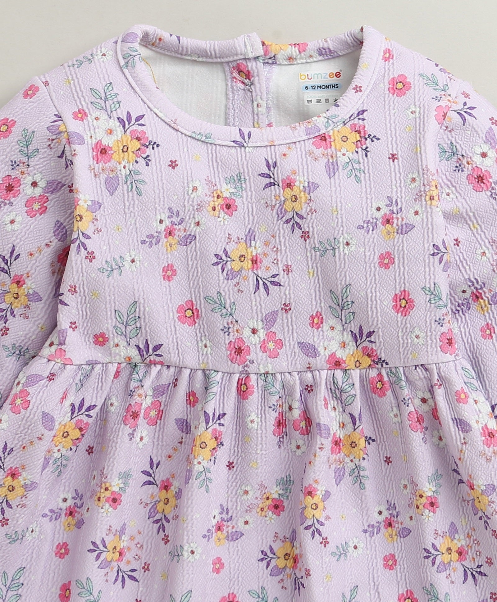 Lavender Girls Full Sleeves Poly Blend Frock / Dress