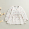 Off White Girls Full Sleeves Poly Blend Frock / Dress