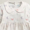 Off White Girls Full Sleeves Poly Blend Frock / Dress