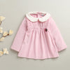 Pink Girls Full Sleeves Poly Blend Frock / Dress
