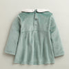 Teal Girls Full Sleeves Poly Blend Frock / Dress