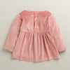 Peach Girls Full Sleeves Poly Blend Frock / Dress