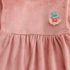 Peach Girls Full Sleeves Poly Blend Frock / Dress