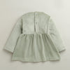 Green Girls Full Sleeves Poly Blend Frock / Dress