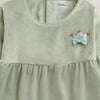 Green Girls Full Sleeves Poly Blend Frock / Dress