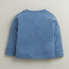 Blue & Beige Boys Full Sleeves Cotton T-Shirt & Pyjama Set