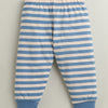 Blue & Beige Boys Full Sleeves Cotton T-Shirt & Pyjama Set