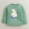 Beige & Green Boys Full Sleeves Cotton T-Shirt & Pyjama Set