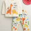 Beige Boys Full Sleeves Cotton T-Shirt & Pyjama Set